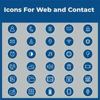 ikoner för webb och Kontakt info vektor