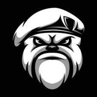 bulldogg armén svart och vit vektor