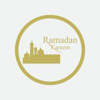 Ramadan kareem Gruß Karte Kalligraphie mit traditionell Laterne und Moschee. Vektor Illustration