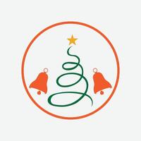 vektor illustration av glad jul logotyp och simbol mall design på grå bakgrund