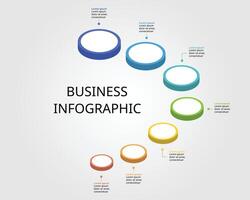 cirkel mall steg för infographic för presentation för 7 element vektor