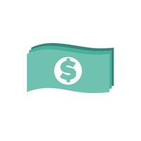 pengar ikon i platt Färg stil. sedel med dollar tecken kontanter vektor