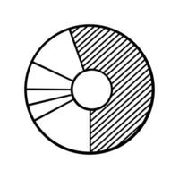 paj Diagram infographic ikon över vit bakgrund, linje stil, vektor illustration