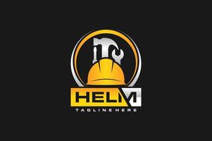 Kreis Logo Werkstatt Ausrüstung Helm vektor