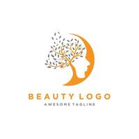 natürlich Schönheit Haut Pflege Frauen Vektor Logo Vorlage