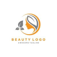 naturlig skönhet hud vård kvinnor vektor logotyp mall