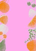 Früchte skizzieren handgemalt Illustration mit sprühen Textur vektor