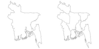 bangladesh Karta. Karta av bangladesh i vit uppsättning vektor