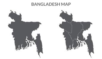 Bangladesch Karte. Karte von Bangladesch im grau einstellen vektor