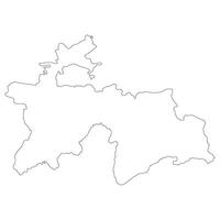 tadzjikistan Karta. Karta av tadzjikistan i vit Färg vektor