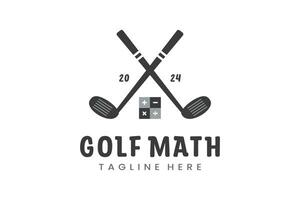 modern eben Design einzigartig Mathematik Golf Ball Verein Grafik Logo Vorlage minimalistisch Golfen Logo vektor