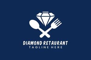 diamant restaurang logotyp mall vektor design illustration