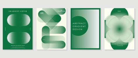 abstrakt Gradient Hintergrund Vektor Satz. minimalistisch Stil Startseite Vorlage mit Grün Perspektive 3d geometrisch Formen, Mischung, Halbton. Ideal Design zum Sozial Medien, Poster, Abdeckung, Banner, Flyer.