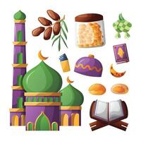 Ramadhan islamisch Element einstellen Illustration vektor