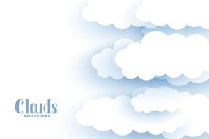Weiß Wolken Hintergrund im 3d Stil Design vektor