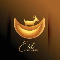 realistisch eid al adha golden Bakrid Gruß Design vektor