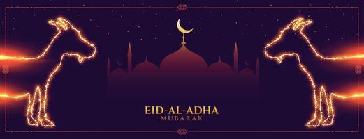 eid al adha Bakrid Mubarak islamisch Festival Banner vektor