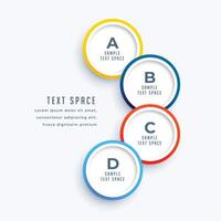 fyra steg infographic tidslinje i cirkel design och text Plats vektor