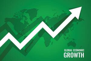 global Wirtschaft Wachstum nach oben Pfeil Grün Hintergrund vektor