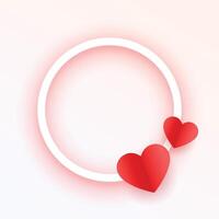 Valentinstag Tag Liebe Karte mit runden Rahmen und Text Raum vektor