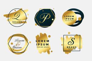 Luxus golden Hochzeit Monogramm Logos Sammlung vektor