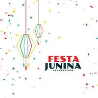 festa junina Feier Hintergrund mit fallen Konfetti vektor