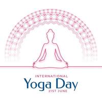 yoga dag firande med kvinnor mediterar bakgrund vektor