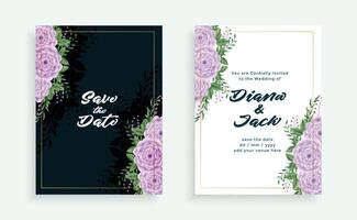 elegant Hochzeit Blumen- Einladung Karte Vorlage Design vektor
