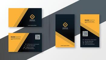 gul och svart enkel företag kort design mall vektor