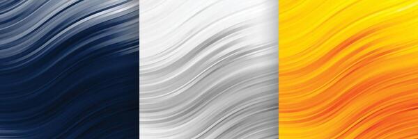abstrakt Welle Linien glänzend Hintergrund im drei Farben vektor