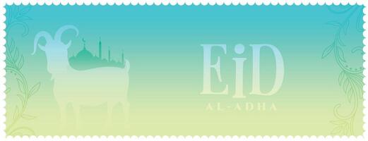 eid al adha Mubarak Arabisch Festival mit isoliert Ziege Design Banner vektor