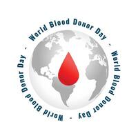 Welt Blut Spender Tag Konzept mit Erde und Blut fallen vektor