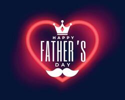 neon hjärta stil Lycklig fars dag baner vektor