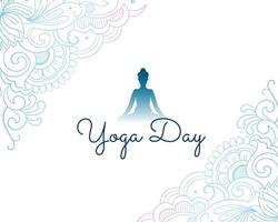elegant Yoga Tag 21 .. Juni Poster Design vektor
