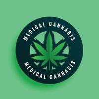 medizinisch Cannabis Etikette oder Aufkleber Design Hintergrund vektor