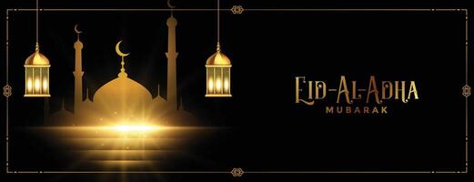 eid al adha golden Festival Banner Design vektor