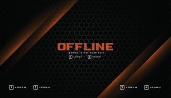 offline Spielen Banner mit sechseckig schwarz Hintergrund vektor