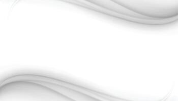elegant Weiß Hintergrund mit grau fließend Welle Design vektor