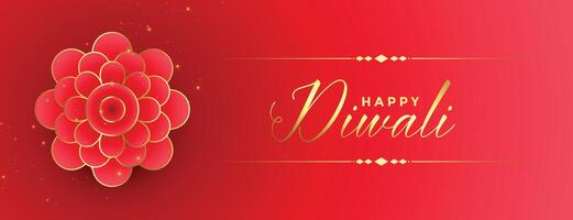 glücklich Diwali Blume Dekoration Banner golden Design vektor