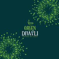 grön eco diwali fyrverkeri firande begrepp bakgrund vektor
