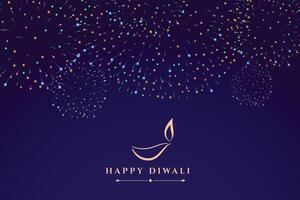 shubh diwali baner med färgrik fyrverkeri design vektor