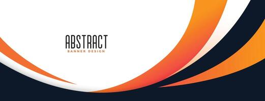 Orange modern Welle Stil breit Banner Design vektor