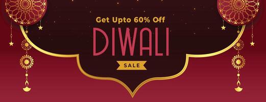 dekorativ shubh diwali försäljning och erbjudande baner vektor design
