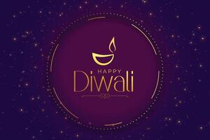 lila shubh Deepavali Banner mit funkelt Design vektor