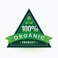 organisch Produkt Grün Etikette oder Aufkleber Design vektor