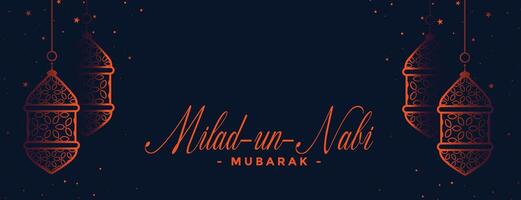 Milad un Nabi traditionell islamisch Banner Design vektor