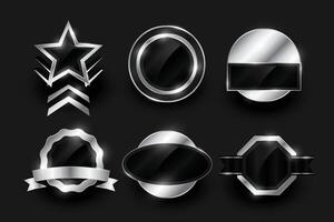 tömma silver- märka och märken samling design vektor