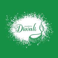glücklich Öko freundlich Grün Diwali grungy Hintergrund vektor