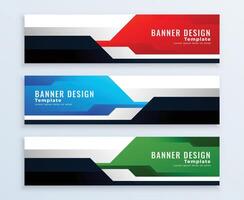 geometrisch einstellen von Banner Designs im mehrere Farben vektor