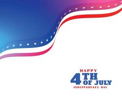 glücklich Unabhängigkeit Tag Welle Flagge auf Weiß Hintergrund mit 4 .. von Juli Text vektor